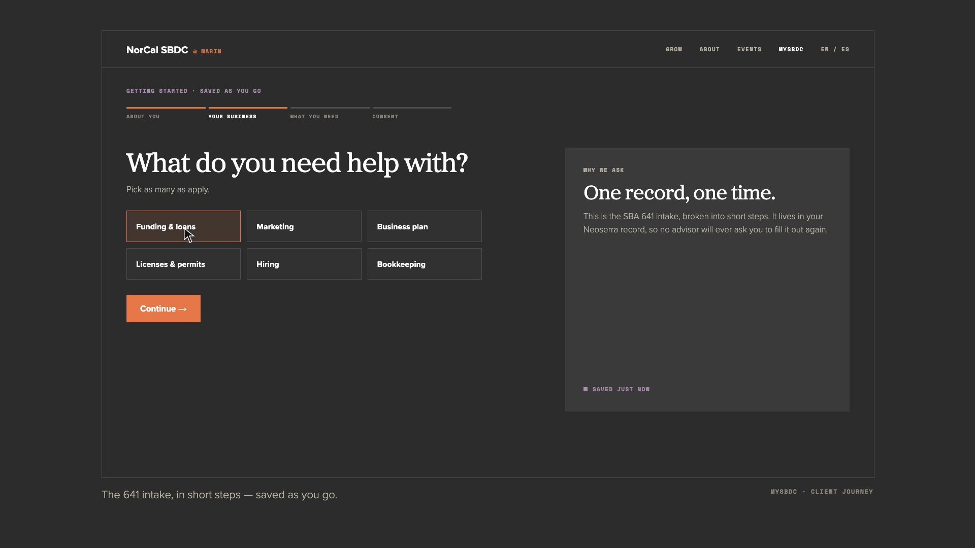 MySBDC client portal